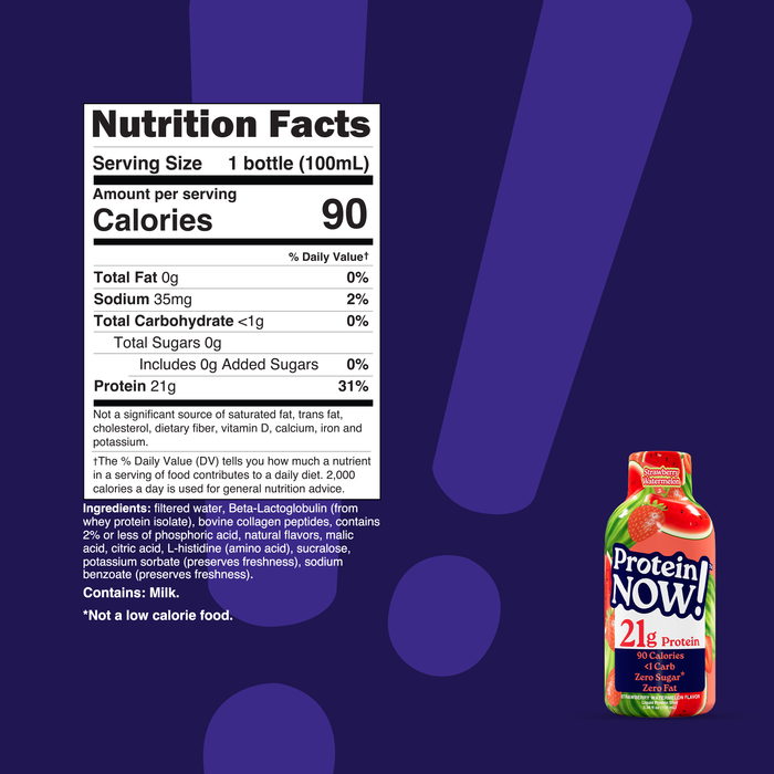 NutraBio Protein Now Strawberry Watermelon (12-Pack) - Nutrition Facts
