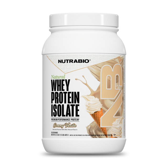 NutraBio Natural Whey Protein Isolate - Creamy Vanilla