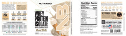 NutraBio Natural Whey Protein Isolate Creamy Vanilla - Label
