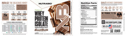 NutraBio Natural Whey Protein Isolate Gourmet Chocolate - Label