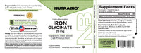 NutraBio Iron Glycinate 25mg - Label