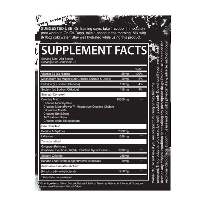 After Dark Supplements - Creation Creatine + HMB Supplement Facts