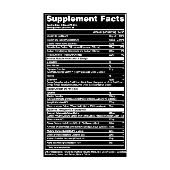 After Dark Supplements - Void Preworkout Supplement Facts