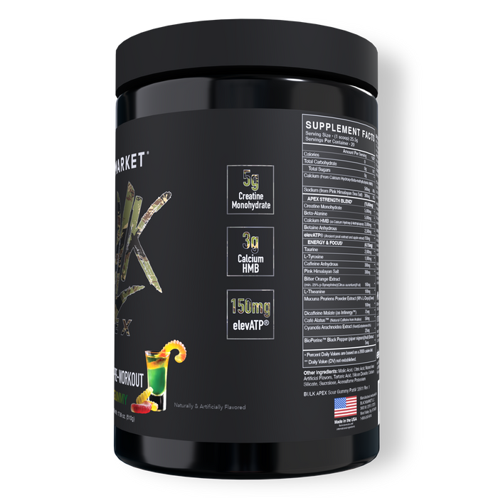 Black Market Labs Bulk Apex Strength Pre-Workout Side Panel