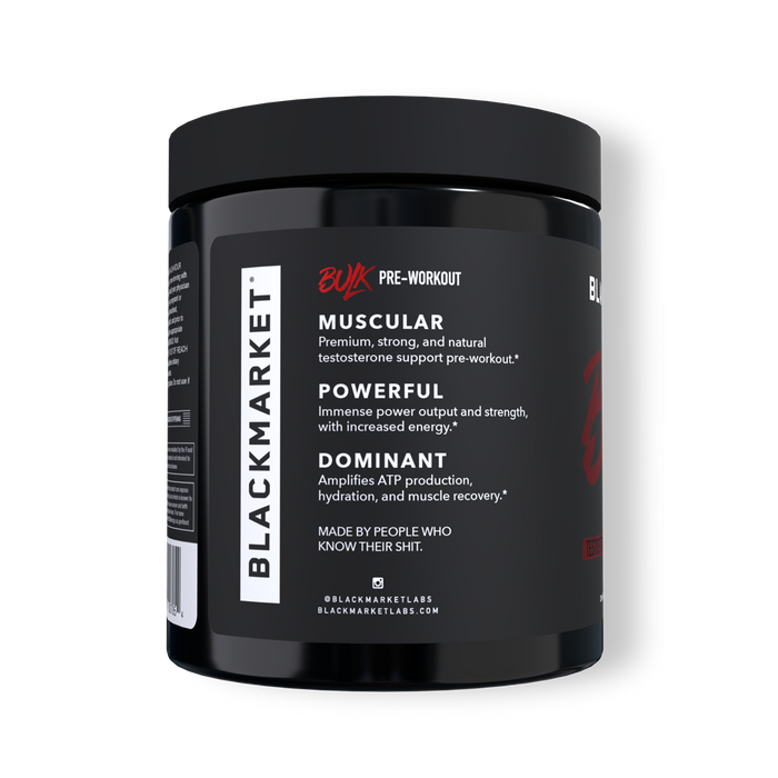 Black Market Labs Bulk Strength Pre-Workout Side Panel