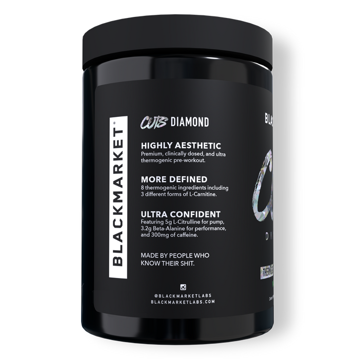 Black Market Labs Cuts Diamond Thermogenic Pre-Workout Side Panel
