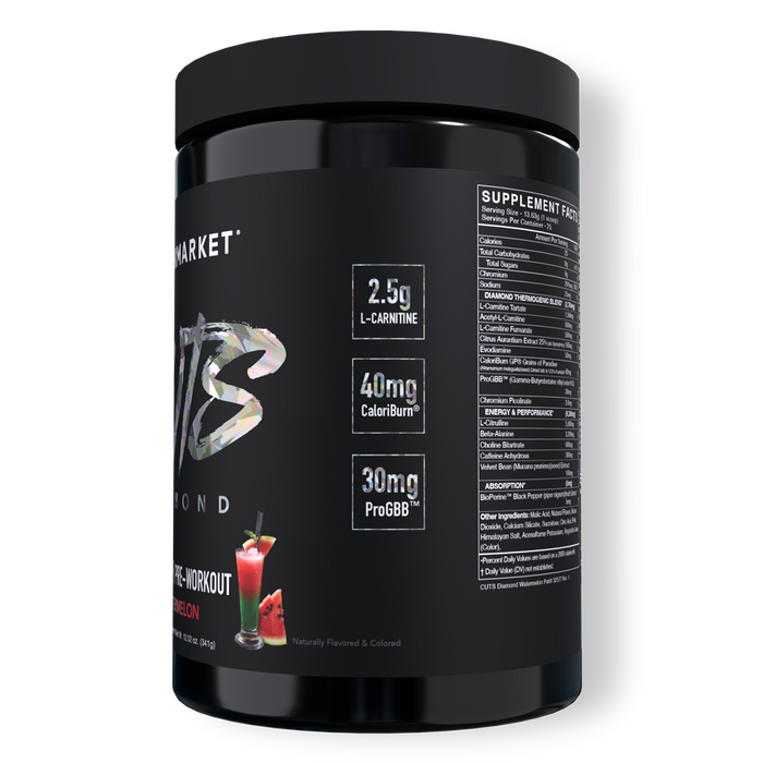 Black Market Labs Cuts Diamond Thermogenic Pre-Workout Side Panel