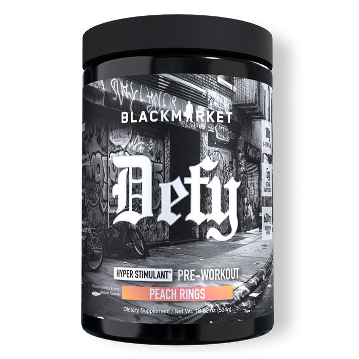 Black Market Labs Defy Hyper-Stimulant Pre-Workout - PEACH RINGS