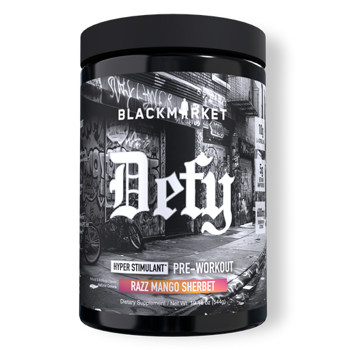 Black Market Labs Defy Hyper-Stimulant Pre-Workout - RAZZ MANGO SHERBET