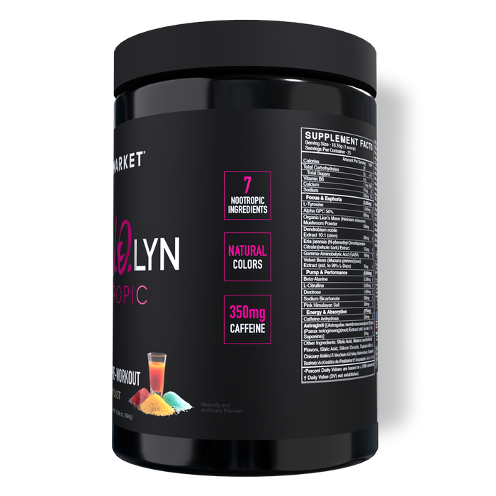 Black Market Labs Nootropic High Focus Pre-Workout Side Panel
