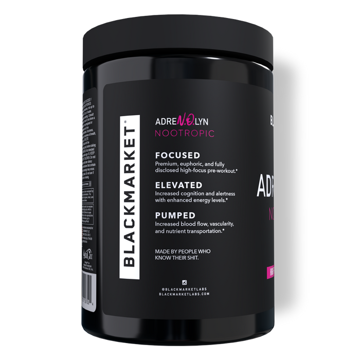 Black Market Labs Nootropic High Focus Pre-Workout Side Panel