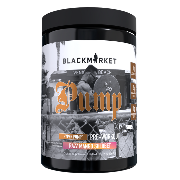 Black Market Labs Pump Stim-Free Pre-Workout - Razz Mango Sherbert