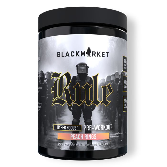 Black Market Labs Rule Hyper-Focus Pre-Workout - Peach Rings