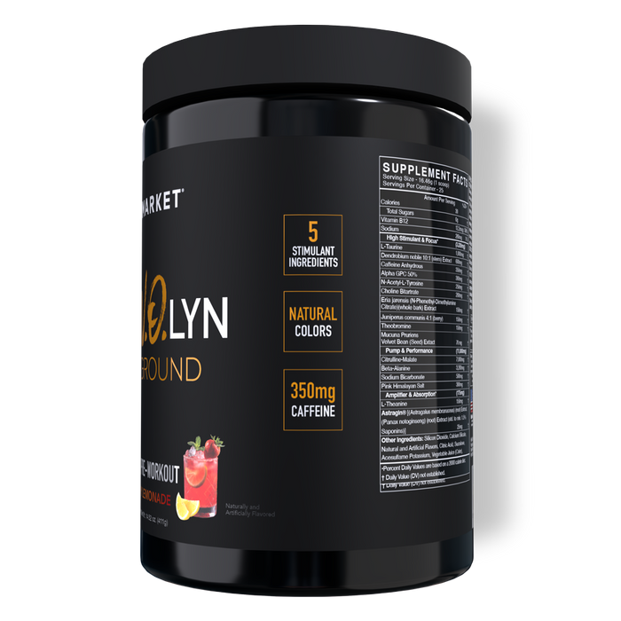 Black Market Labs Underground High Stimulant Pre-Workout Side Panel