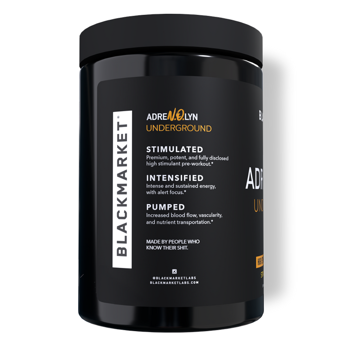 Black Market Labs Underground High Stimulant Pre-Workout Side Panel