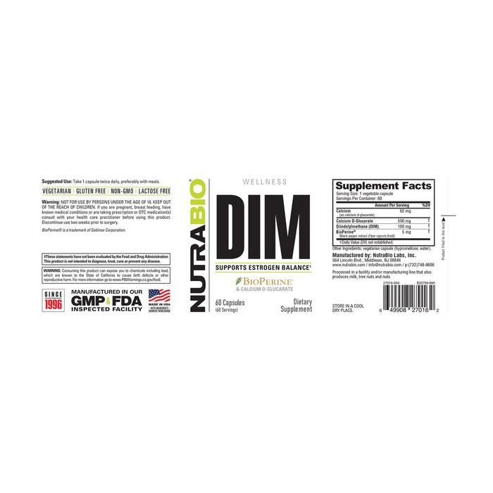NutraBio DIM with Calcium D-Glucarate