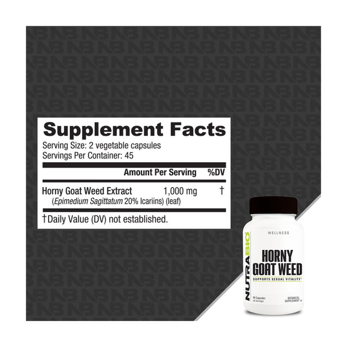 NutraBio Horny Goat Weed (500mg)