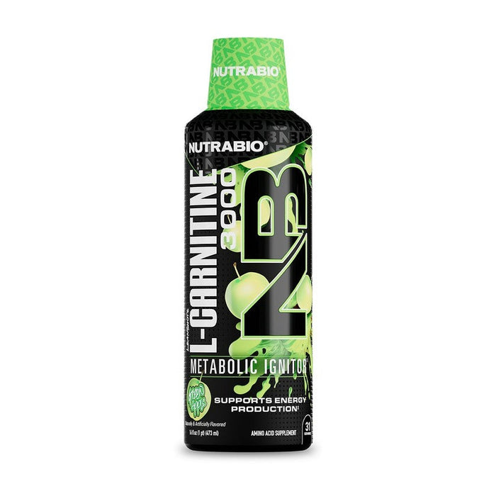 Nutrabio LeanShots Liquid L-Carnitine Shot (3000mg) - Green Apple