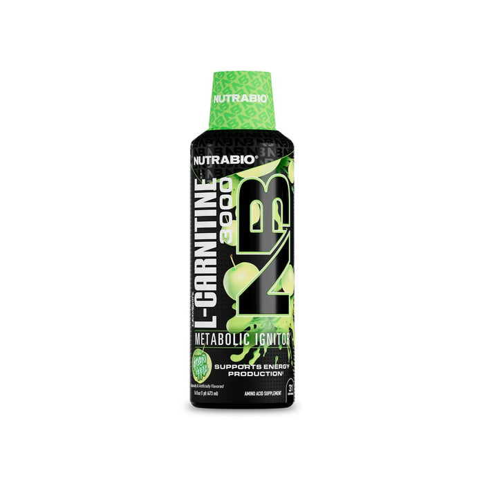 Nutrabio LeanShots Liquid L-Carnitine Shot (3000mg) - Green Apple