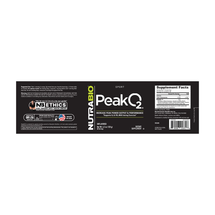 NutraBio PeakO2 Powder