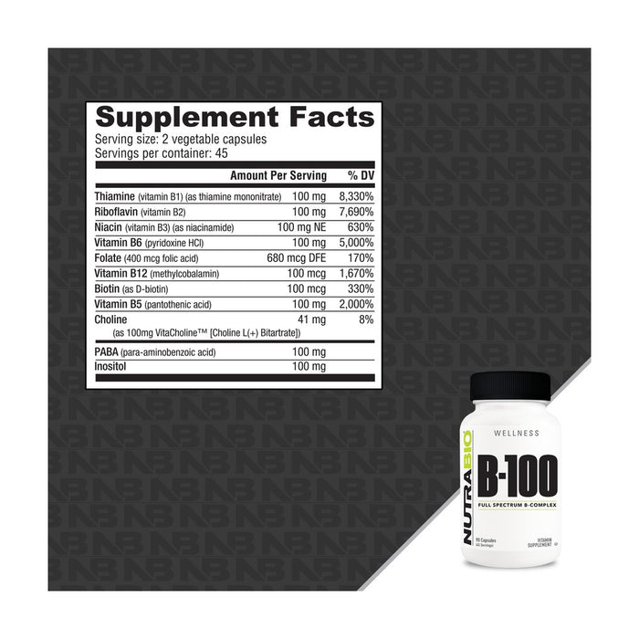 NutraBio Vitamin B-100 Complex