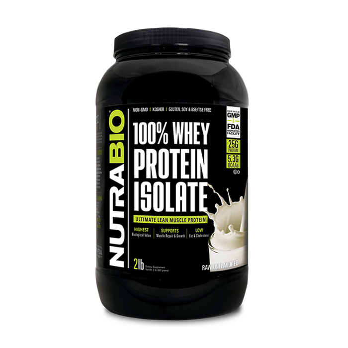 Nutrabio 100% Whey Protein Isolate 2LB - FitOne Nutrition Center