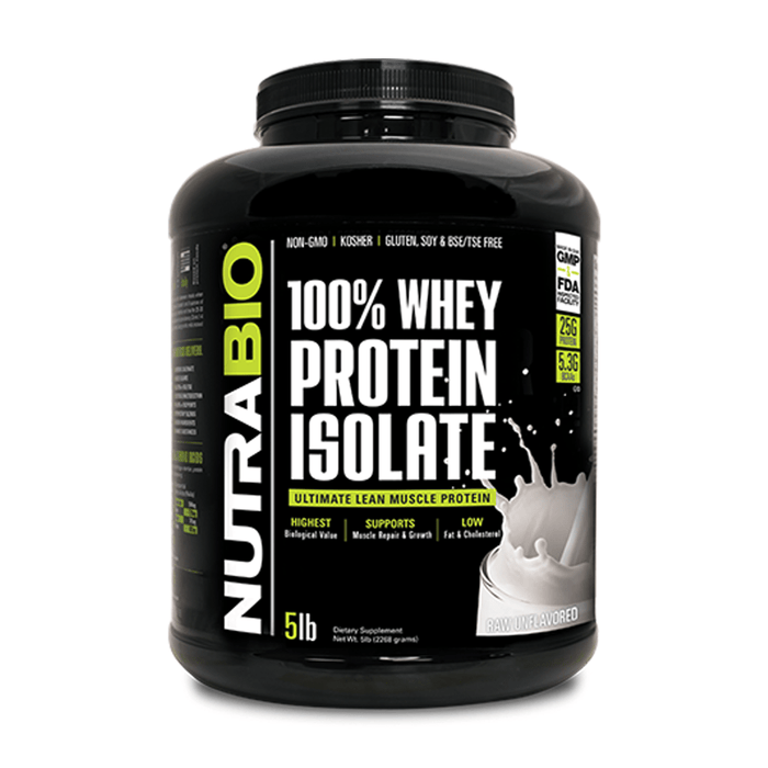 Nutrabio 100% Whey Protein Isolate 5LB - FitOne Nutrition Center